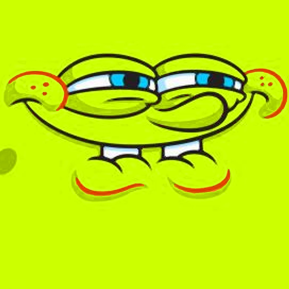 PonsBob SquarePants — lime sponge, sly smirk
